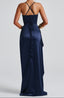 Women's Elegant Navy Blue Formal Evening Maxi Dress