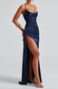 Women's Elegant Navy Blue Formal Evening Maxi Dress