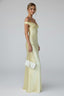Women's Prom & Wedding Fitted Off Shoulder Sheath Yellow Sleeveless Maxi Dress