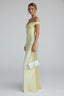 Women's Prom & Wedding Fitted Off Shoulder Sheath Yellow Sleeveless Maxi Dress