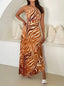 Women's One Shoulder Tie Front Maxi Dress