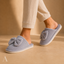Women's Open-Back Ribbed with Oversized Bow Detail House Slippers
