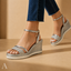 Women's Open-Toe with Adjustable Ankle Strap Platform Wedge Sandals