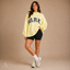 Women's Oversized Varsity Graphic Crewneck Pullover Sweatshirt