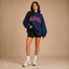 Women's Oversized Varsity Graphic Crewneck Pullover Sweatshirt