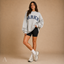 Women's Oversized Varsity Graphic Crewneck Pullover Sweatshirt