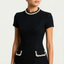 Women's Pearl Trim Pocket Detail Mini Dress