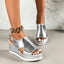 Women's Peep Toe Espadrille Wedge Sandals With Ankle Strap