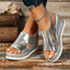 Women's Peep Toe Espadrille Wedge Sandals With Ankle Strap