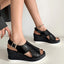 Women's Peep Toe Espadrille Wedge Sandals With Ankle Strap