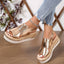 Women's Peep Toe Espadrille Wedge Sandals With Ankle Strap