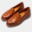 Women's Leather Penny Slip-On Round Toe Flat Loafers