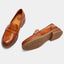 Women's Leather Penny Slip-On Round Toe Flat Loafers