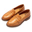 Women's Leather Penny Slip-On Round Toe Flat Loafers