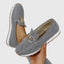 Women's Platform Slip-On Loafers With Metal Buckle Detail
