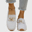 Women's Platform Slip-On Loafers With Metal Buckle Detail