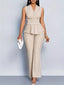 Women's Pleated Two-Piece Pants Set
