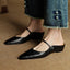 Women's Pointed Toe Buckle Strap Flat Slip-On Mules