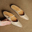 Women's Pointed Toe Buckle Strap Flat Slip-On Mules