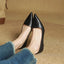 Women's Pointed Toe Slip-On Low Block Heel Pumps