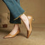 Women's Pointed Toe Slip-On Low Block Heel Pumps