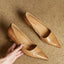 Women's Pointed Toe Slip-On Low Block Heel Pumps