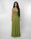 Women's Prom Halter Neck Sweetheart Pleated Flowy Maxi Dress