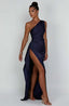 Women's Prom One Shoulder High Slit Maxi Dress