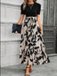 Women’s Puff Sleeve Colorblock Maxi Dress