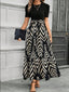 Women’s Puff Sleeve Colorblock Maxi Dress
