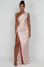 Women's Asymmetric One-Shoulder Refined Maxi Dress
