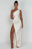 Women's Asymmetric One-Shoulder Refined Maxi Dress