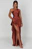 Women's Asymmetric One-Shoulder Refined Maxi Dress