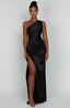 Women's Asymmetric One-Shoulder Refined Maxi Dress