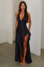 Women's Elegant High Slit Halter Maxi Dress