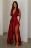Women's Elegant High Slit Halter Maxi Dress