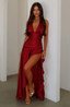 Women's Elegant High Slit Halter Maxi Dress