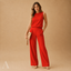 Women's Relaxed Sleeveless High-Neck Wide-Leg Full-Length Jumpsuit