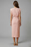 Women's Wedding Guest Sleeveless Button Slit Fitted Midi Dress