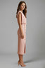 Women's Wedding Guest Sleeveless Button Slit Fitted Midi Dress