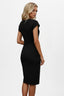 Women's Wedding Guest Ruched Waist Bodycon Cap Sleeve Midi Dress