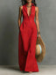 Women's Sleeveless Button Down Lapel Collar Maxi Shirt Dress