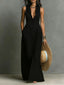 Women's Sleeveless Button Down Lapel Collar Maxi Shirt Dress