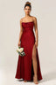 Women's Spaghetti Strap Evening Maxi Dress with High Slit