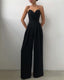 Women's Spaghetti Strap Pleated Wide Leg Jumpsuit