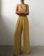 Women's Spaghetti Strap Pleated Wide Leg Jumpsuit