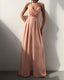 Women's Spaghetti Strap Pleated Wide Leg Jumpsuit