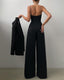 Women's Spaghetti Strap Pleated Wide Leg Jumpsuit