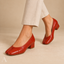 Women's Split-Toe Square-Toe with Low Block Heel Pumps