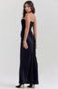 Women's Structured Strapless Corset Maxi Dress